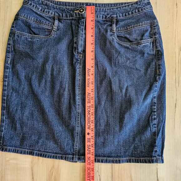 London & London Jean Dark Blue Denim Skirt Classic Blue Denim Skirt Size 18 - Picture 8 of 10